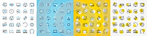 Vector icons set of Molybdenum mineral, Copyright and Fraud line icons. For web app. Vector