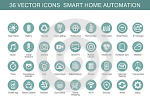 Vector icons for smart home automation