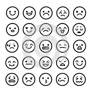 Vector icons of smiley faces emotion Cartoon