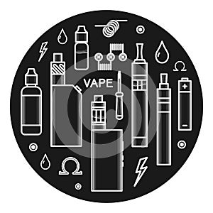 Vector icons of vape