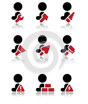 Vector icons of worker.