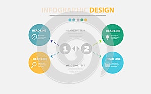 Vector iInfographic diagram, template for business, presentations, web design, 4 options.