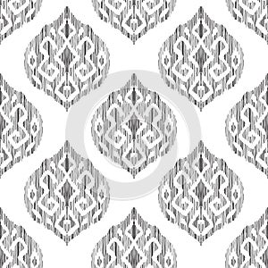 Vector Ikat seamless pattern in damask style.