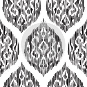 Vector Ikat seamless pattern in damask style.