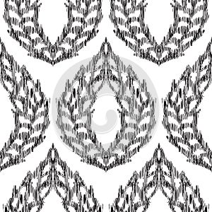 Vector Ikat seamless pattern in damask style.