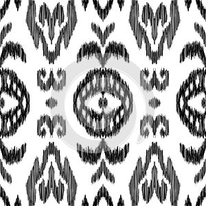 Vector Ikat seamless pattern. Ethnic ornament.