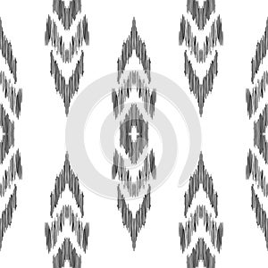 Vector Ikat seamless pattern. Ethnic ornament.
