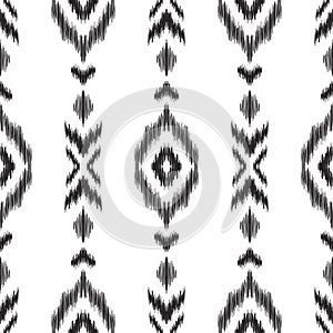 Vector ikat seamless pattern in ethnic style.