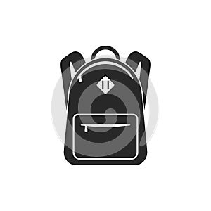 Vector illstration of backpack icon. Flat design. Isolated.