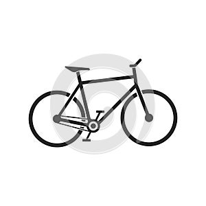 Vector illstration of bycicle icon. Flat design. Isolated.