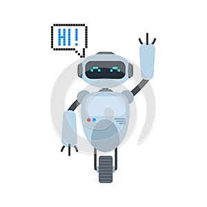 Vector illstration of frendly robot on white background. Isolated.