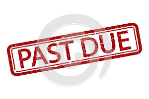 Vector illstration of past due stamp. Flat design. Isolated.