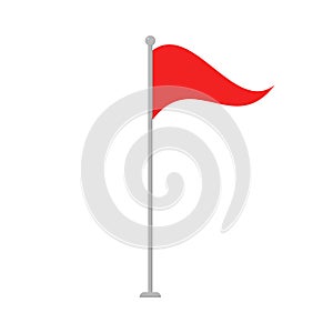 Vector illstration of red flag icon. Flat design. Isolated.
