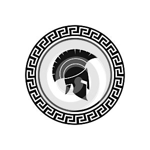 Vector illstration of spartan helmet icon. Flat design. Isolated.