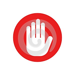 Vector illstration of stop sign on white background. Isolated.