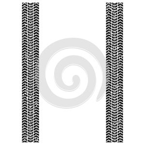 Vector illstration of textured tire track on white background. EPS10.