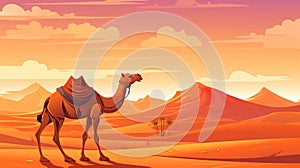 vector illsutration of Two camels sitting photo