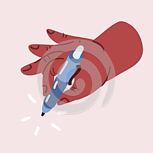 Vector illuatration of Hand writing with pen