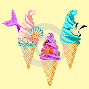 Vector illuatration sea ice cream