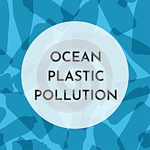 Vector illustation with isolated white outline icons of plactic bottles. World ocean plastic pollution