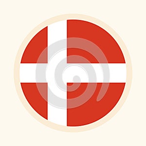 Vector illustrated flag of Denmark.