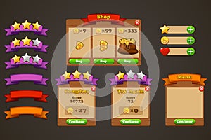 Vector illustratin of game interface elements