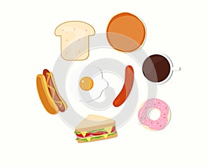 Vector illustratio Breakfast photo