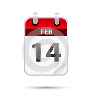 Vector illustration of 14th february date