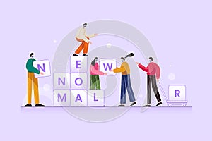 New Normal Character - Flat Vector Illustration Concept