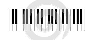 Vector illustration of a 3-octave piano keyboard. Black and white piano keys.