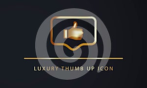 Vector Illustration of 3d Icons - Gold thumbs up realistic 3d object. Vector illustration. EPS 10