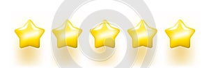 Vector illustration of 5 gold stars