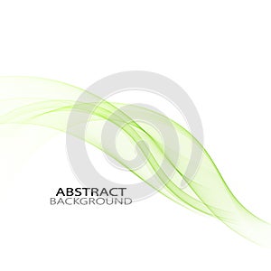 Vector illustration Abstract background with green smoke wave