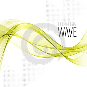 Vector illustration Abstract background with green smoke wave
