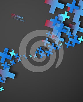 Vector illustration of abstract blue cross pattern