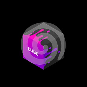 Vector Illustration of Abstract Colored 3d Cube