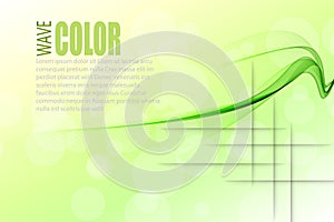 Vector illustration Abstract colorful background with green smoke wave eps10