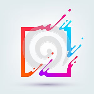 Vector Illustration with Abstract Colorful Square