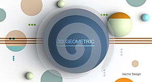 Vector, Illustration abstract element with dynamic shape, gradient color, 3d rendering background. Minimal pattern geometric shape