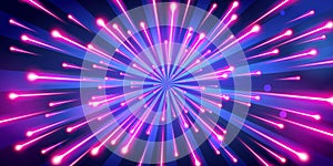 Vector Illustration abstract neon color big bang fireworks, galaxy background, speed of light