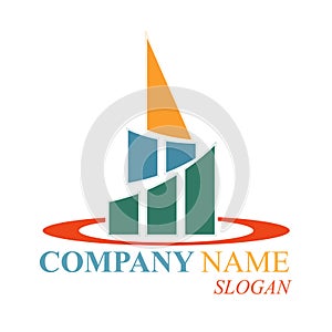 Vector illustration, abstract skyscraper for logo and theme design