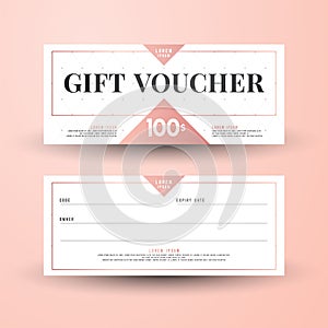 Vector Illustration Abstract Vintage Gift Voucher Card Template. Modern Discount Coupon Design.