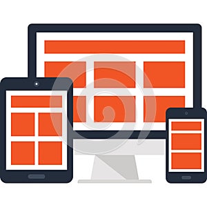 adaptive layout concept flat web icon concept