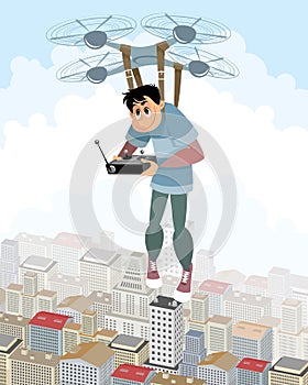 Aeronaut on the quadcopter