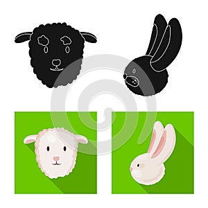 Vector illustration of agriculture and breeding symbol. Set of agriculture and organic vector icon for stock.