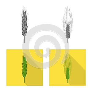Vector illustration of agriculture and farming icon. Set of agriculture and plant stock vector illustration.