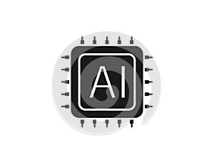 Ai, artificial intelligence icon. Vector illustration.