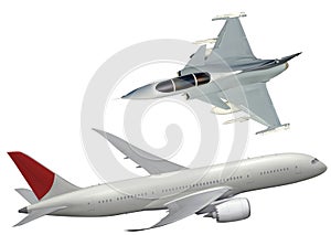 Vector Illustration of Aircrafts