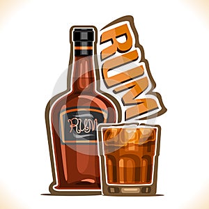 Vector illustration of alcohol drink Rum