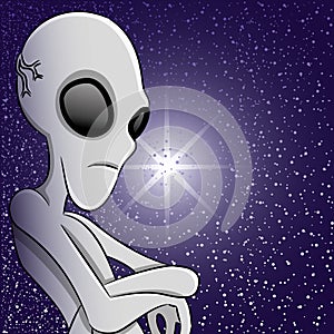 Vector illustration. Alien.